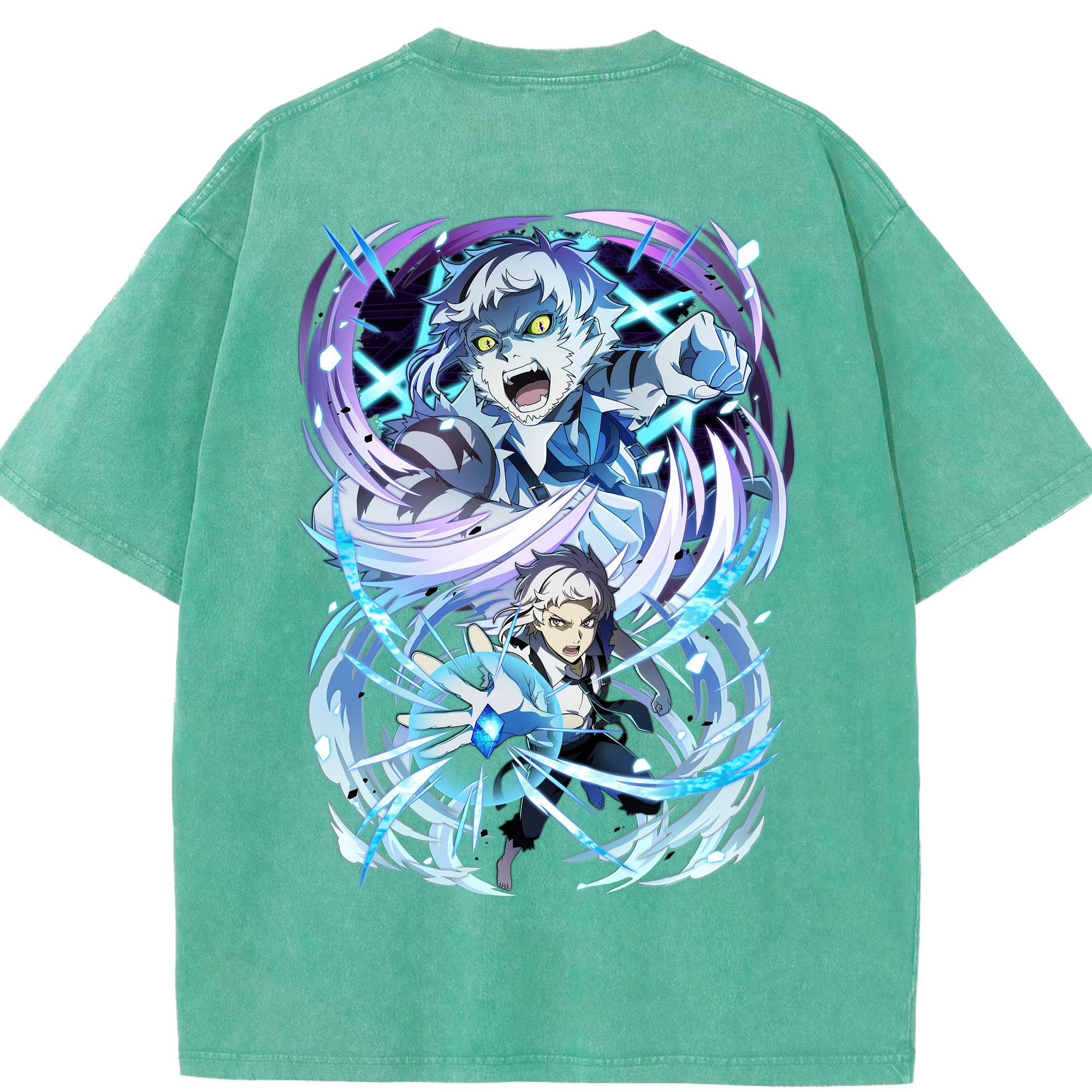（画像用） 文豪ストレイドッグス Bungo Stray Dogs 綿100% ヴィンテージ風 半袖Tシャツ（背面プリント）